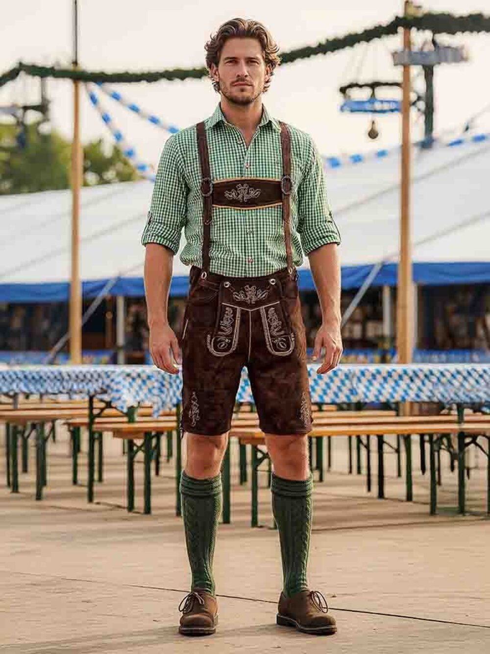 Mens Leather  Suede Lederhosen Chocolate Brown Traditional Lederhosen NWT